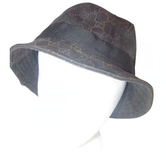 Gucci Camel Guccissima Print on Brown Traditional Web Fedora - Picture 1 of 5